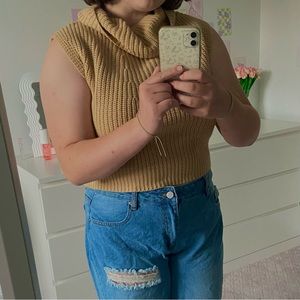 h & m cropped turtleneck sweater